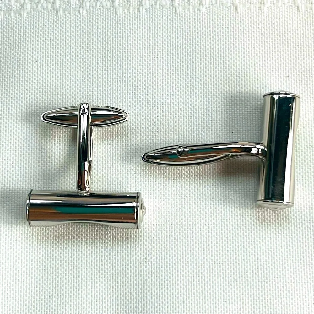 Silver Tone Spirit Level Bubble Level‎ Cufflinks Novelty Engineer Architect Gift
